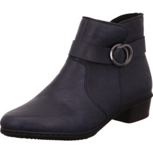 Rieker Damenstiefelette blau mit schwarzer Sohle