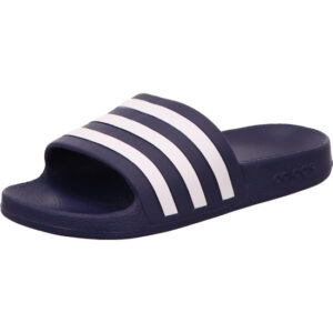 Adidas Adilette blau mit weißen Streifen