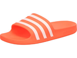 Adidas Adilette orange mit weißen Streifen