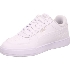 Puma Caven Sneaker komplett weiß  mit weißem Puma Streifen und weißer Sohle