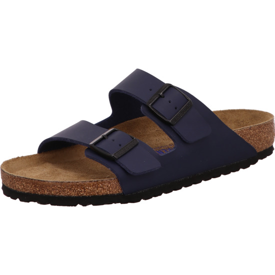 Birkenstock Arizona zwei Dornschnallen blau Material Birkoflor