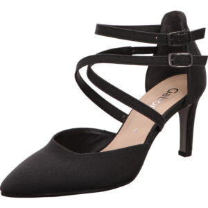 Gabor Pumps Damen und Schnalle schwarz mit schwarzem Absatz