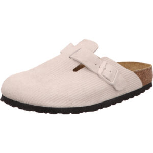 Birkenstock Boston Clogs weiß cord velourleder