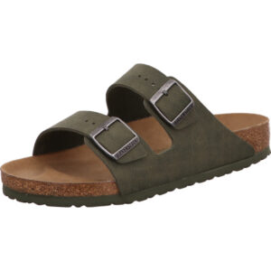 Birkenstock Arizona vegan zwei Dornschnallen grün Mikrofaser