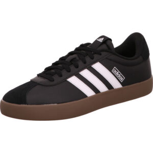 Adidas VL Court 3.0 Kindersneaker schwarz mit weißem Streifen und Gum Sohle
