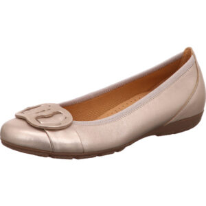 Gabor Ballerina puder Glitzer mit brauner Sohle und Schnalle