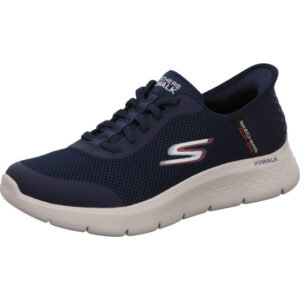 Skechers Go Walk Hands Up Slip in Schuh blau mit grauer Sohle