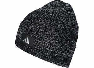 Adidas beanie grau schwarz mit weißem Adidas Logo vorn