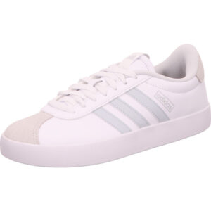 Adidas VL Court 3.0 Kindersneaker weiß mit grauer Kappe und Streifen