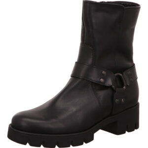 Gabor Stiefelette Damen schwarz mit schwarzer Sohle und Schnalle