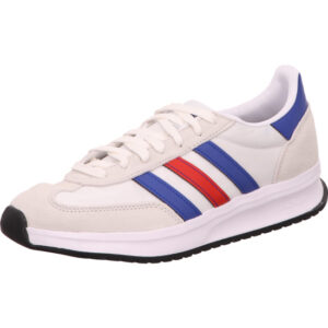Adidas Run 70s 2.0 Sneaker weiß mit blau roten Streifen Nubuk Frontkappe und heller Sohle