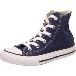 Converse Chuck Taylor Hi Kinder hoch blau mit weißen Schnürsenkel und weißer Sohle