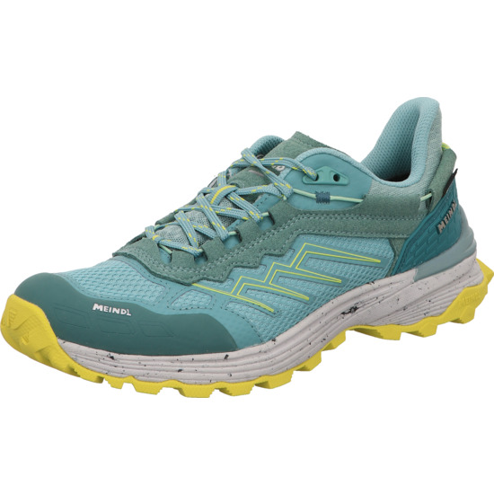 Meindl Wanderhalbschuh Jamaica Lady GTX für Damen mit Goretex grün mit gelber Sohle