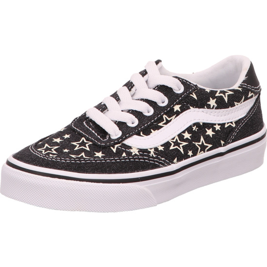 Vans Kinderschuh schwarz mit weißen Sternen und weißem Vans streifen