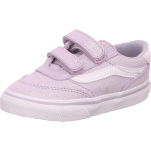 Vans Kinderschuh brooklyn LS lila mit zuwei klett mit weißem Vans streifen