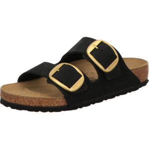 Birkenstock Arizona Big Buckle zwei große Dornchnallen schwarz Nubukleder