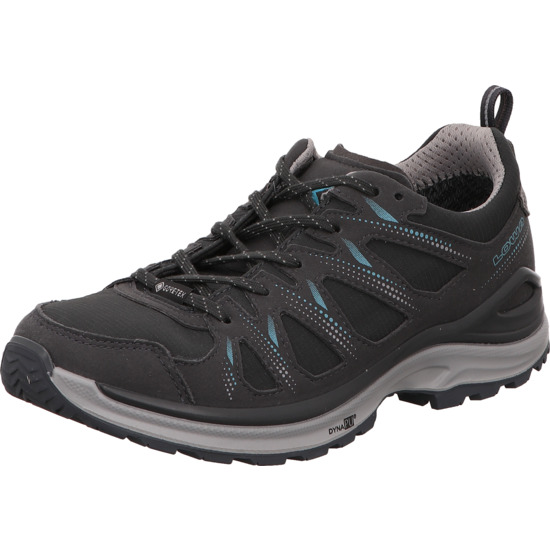 Lowa halber Damen Wanderschuh Innox EVO II GTX grau mit hellblau und heller Sohle